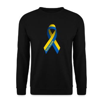Ukraine Peace Ribbon - Unisex Sweatshirt - black - Front - Alina (178cm) & Michal (187cm)