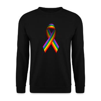 Rainbow flag as a bow - Unisex Sweatshirt - black - Front - Alina (178cm) & Michal (187cm)