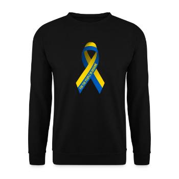 Peace sign for the people of Ukraine - Unisex Sweatshirt - black - Front - Alina (178cm) & Michal (187cm)