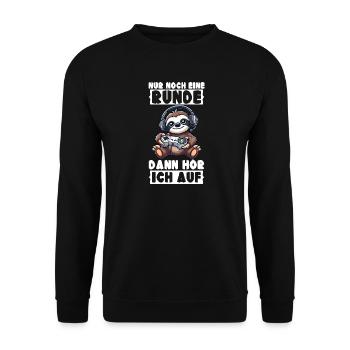Nur Noch Eine Runde Dann Hör Ich Auf Faultier - Unisex Pullover - Schwarz - Vorne - Alina (178cm) & Michal (187cm)