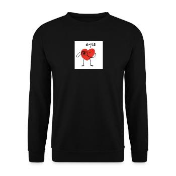Coeur avec caméra dessin animé - Sweat-shirt Unisexe - noir - Devant - Alina (178cm) & Michal (187cm)