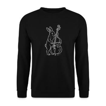 Rabbit joue de la contrebasse - Sweat-shirt Unisexe - noir - Devant - Alina (178cm) & Michal (187cm)