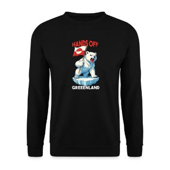Hands Off Greenland - Unisex Pullover - Schwarz - Vorne - Alina (178cm) & Michal (187cm)