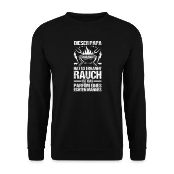 Barbecue Father Father's Day Dad - Unisex Sweatshirt - black - Front - Alina (178cm) & Michal (187cm)