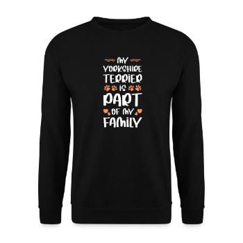 Mein Yorkshire Terrier Familienmitglied - Unisex Pullover - Schwarz - Vorne - Alina (178cm) & Michal (187cm)