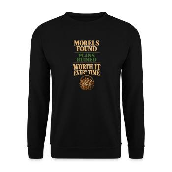 Morchelpilz-jäger Wilde Morchelpilze Auf - Unisex Pullover - Schwarz - Vorne - Alina (178cm) & Michal (187cm)