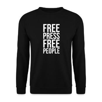 Libres de presse, libres de peuple - Sweat-shirt Unisexe - noir - Devant - Alina (178cm) & Michal (187cm)