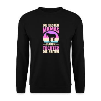 Reiten Mama Mutter Pferdeliebhaber Reiterhof Pferd - Unisex Pullover - Schwarz - Vorne - Alina (178cm) & Michal (187cm)