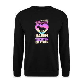 Reiten Mama Mutter Pferdeliebhaber Reiterhof Pferd - Unisex Pullover - Schwarz - Vorne - Alina (178cm) & Michal (187cm)