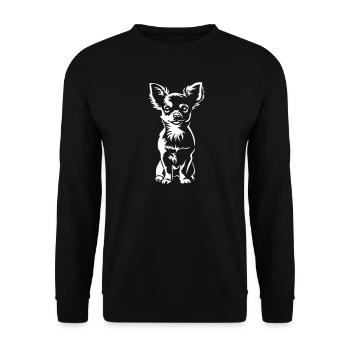 Chihuahua « Édition Noire » - Sweat-shirt Unisexe - noir - Devant - Alina (178cm) & Michal (187cm)