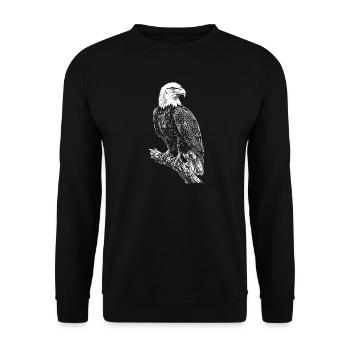 Perched Eagle Silhouette - Unisex Sweatshirt - black - Front - Alina (178cm) & Michal (187cm)