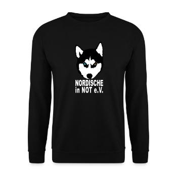 Husky Kopf Nordische in Not - Unisex Pullover - Schwarz - Vorne - Alina (178cm) & Michal (187cm)