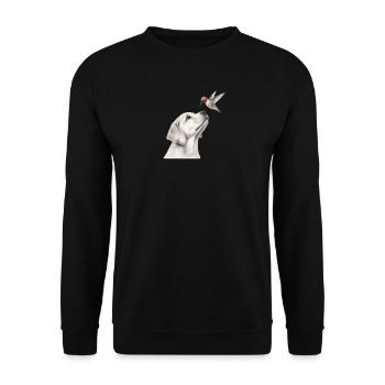 Motif des chiens crayons du colibri labrador - Sweat-shirt Unisexe - noir - Devant - Alina (178cm) & Michal (187cm)