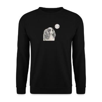 Cavalier King Charles Spaniel Dog Retro Motif - Unisex Sweatshirt - black - Front - Alina (178cm) & Michal (187cm)