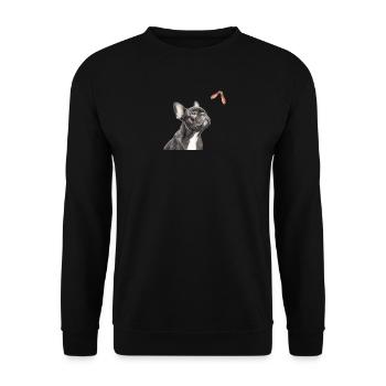 French Bulldog Nature Motif Gift - Unisex Sweatshirt - black - Front - Alina (178cm) & Michal (187cm)