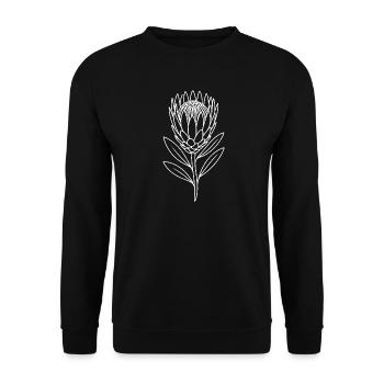 Protea Line Art - Unisex Sweatshirt - black - Front - Alina (178cm) & Michal (187cm)