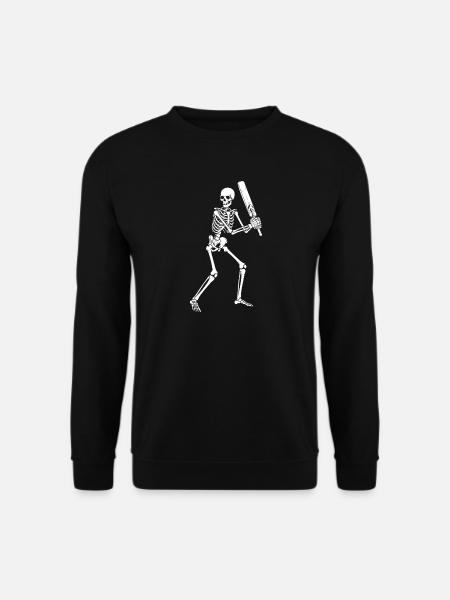 Skeleton spielt Cricket - Unisex Pullover - Schwarz