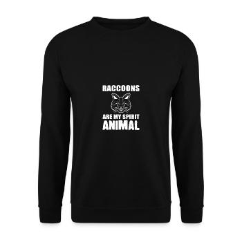 Raccoons Intelligent Person Gift - Unisex Sweatshirt - black - Front - Alina (178cm) & Michal (187cm)
