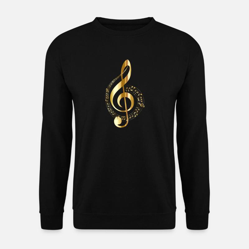 goldender Notenschlüssel - Unisex Pullover - Schwarz