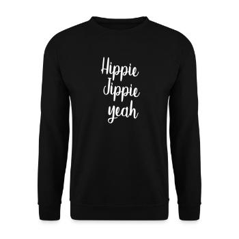 hippie jippie yeah - Unisex Sweatshirt - black - Front - Alina (178cm) & Michal (187cm)