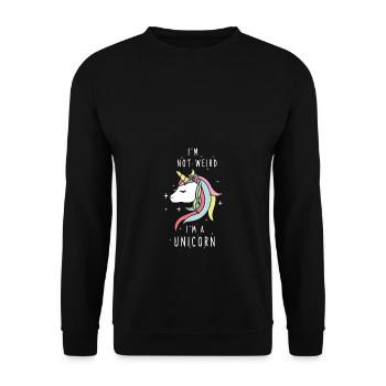 I'm not weird I'm a unicorn - Unisex Sweatshirt - black - Front - Alina (178cm) & Michal (187cm)