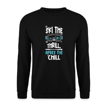 Ski the thrill, après the chill - Unisex Sweatshirt - black - Front - Alina (178cm) & Michal (187cm)