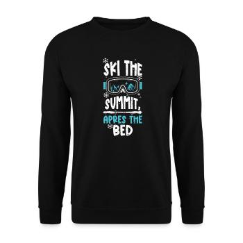 Ski the summit, après the bed - Unisex Sweatshirt - black - Front - Alina (178cm) & Michal (187cm)