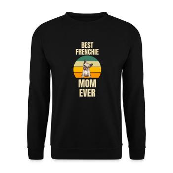 Französische Bulldogge Retro Frenchie Mama - Unisex Pullover - Schwarz - Vorne - Alina (178cm) & Michal (187cm)