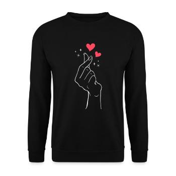 K-Pop Herz K-Drama Musik Südkoera - Unisex Pullover - Schwarz - Vorne - Alina (178cm) & Michal (187cm)