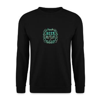Bière fraîche La bière aide à rendre les choses pas suceres - Sweat-shirt Unisexe - noir - Devant - Alina (178cm) & Michal (187cm)