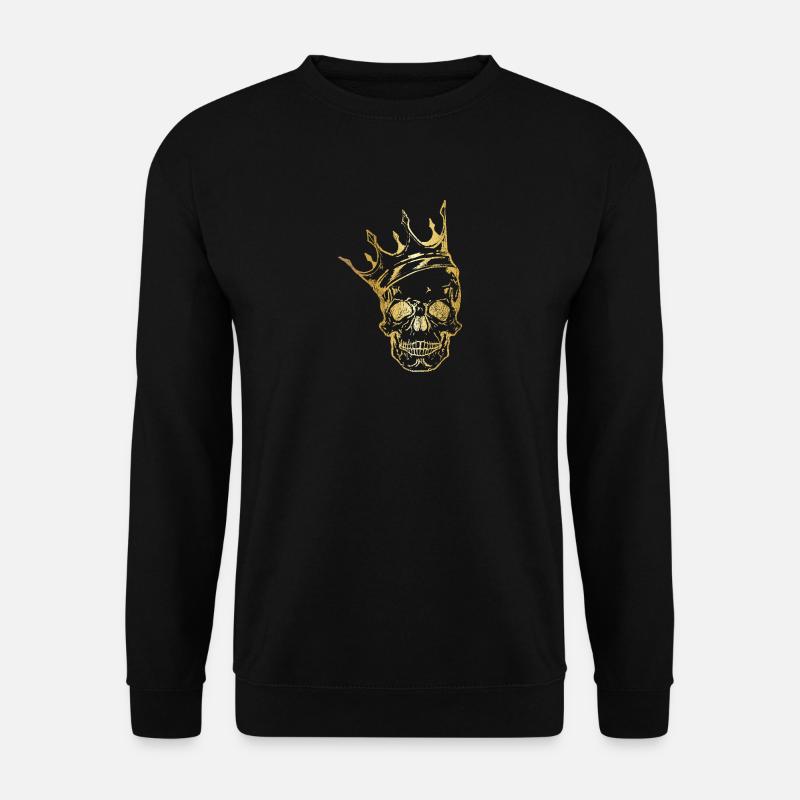 Totenkopf Krone ◊ Gold König ◊ Skull King Geschenk - Unisex Pullover - Schwarz