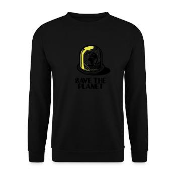 Weltkugel / World Globe - Save The Planet_2c - Unisex Pullover - Schwarz - Vorne - Alina (178cm) & Michal (187cm)