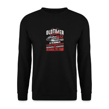 Oldtimer Baujahr 1952 Geburtstag Shirt - Unisex Pullover - Schwarz - Vorne - Alina (178cm) & Michal (187cm)