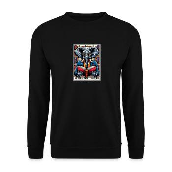 N’oubliez pas de lire - Sweat-shirt Unisexe - noir - Devant - Alina (178cm) & Michal (187cm)