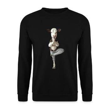 Kuh - Unisex Pullover - Schwarz - Vorne - Alina (178cm) & Michal (187cm)