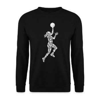 Basketballerin Symbole Mädchen Basketball - Unisex Pullover - Schwarz - Vorne - Alina (178cm) & Michal (187cm)