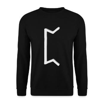 Futhark Runenalphabet Perth - Unisex Pullover - Schwarz - Vorne - Alina (178cm) & Michal (187cm)