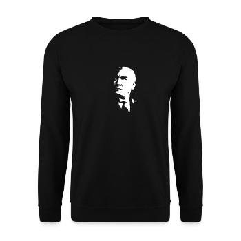 ataturk2 png - Unisex Pullover - Schwarz - Vorne - Alina (178cm) & Michal (187cm)