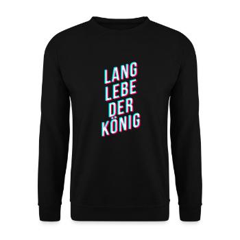 Lang lebe der König - Tiktok Style - Unisex Pullover - Schwarz - Vorne - Alina (178cm) & Michal (187cm)