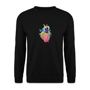 Grime Herz - Unisex Pullover - Schwarz - Vorne - Alina (178cm) & Michal (187cm)