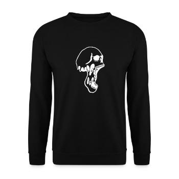 Totenkopf Schleim Schrei Schädel - Unisex Pullover - Schwarz - Vorne - Alina (178cm) & Michal (187cm)