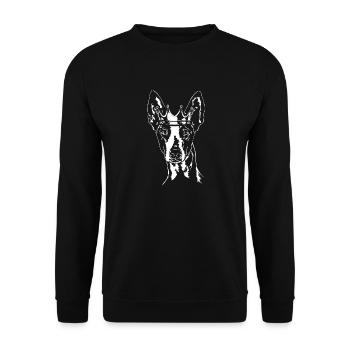 PODENCO Krone Hunde Hund Wilsigns Windhunde - Unisex Pullover - Schwarz - Vorne - Alina (178cm) & Michal (187cm)