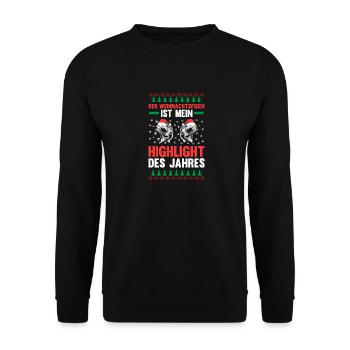 Weihnachtsmann Angeln Weihnachtsfest Weihnachten - Unisex Pullover - Schwarz - Vorne - Alina (178cm) & Michal (187cm)