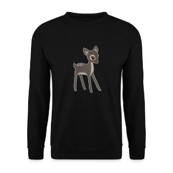 Reh - Unisex Pullover - Schwarz - Vorne - Alina (178cm) & Michal (187cm)