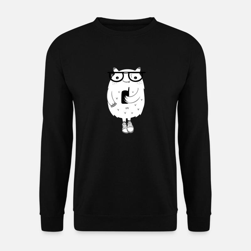 Cute Monster Nerd - Unisex Sweatshirt - black