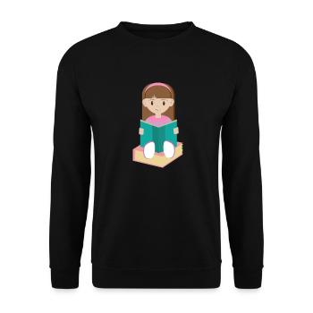 Schulanfang Maedchen 03 0225 - Unisex Pullover - Schwarz - Vorne - Alina (178cm) & Michal (187cm)