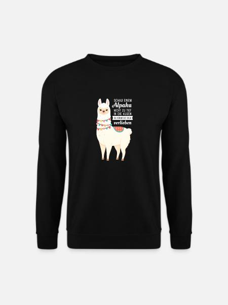 Schaue Einem Alapaka Nicht Zu Tief In Die Augen - Unisex Pullover - Schwarz