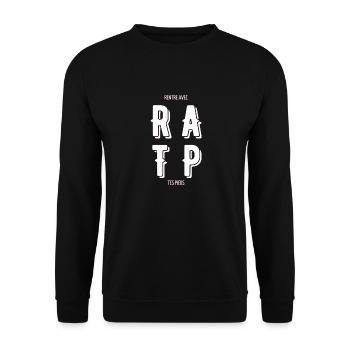 RATP - Rentre avec tes pieds - Sweat-shirt Unisexe - noir - Devant - Alina (178cm) & Michal (187cm)