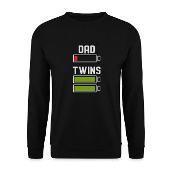 Dad of Twins - Unisex Sweatshirt - black - Front - Alina (178cm) & Michal (187cm)