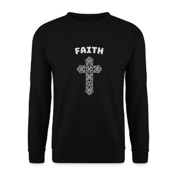 Christlich faith Croix - Sweat-shirt Unisexe - noir - Devant - Alina (178cm) & Michal (187cm)
